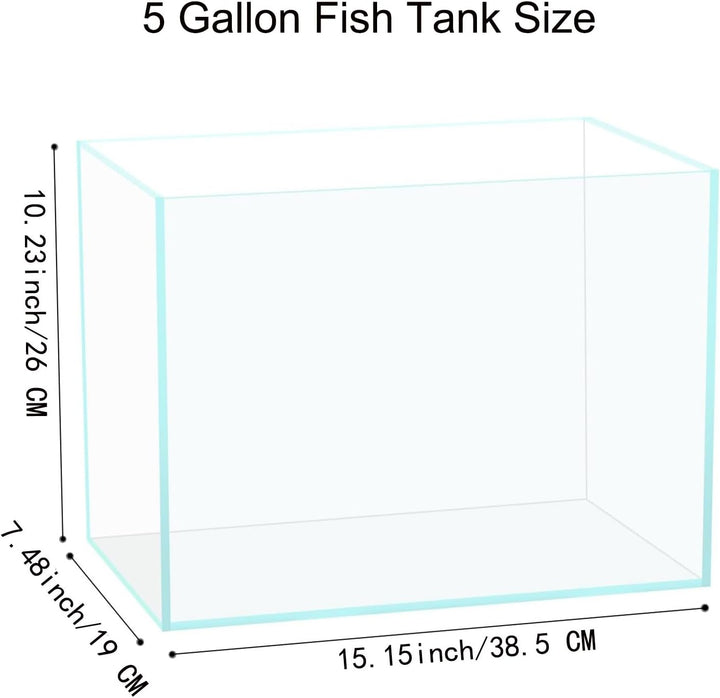 5 Gallon Glass Fish Tank, Easy to Maintain Small Aquarium for Betta/Goldfish/Snails/Shrimp and Aquatic Planting.