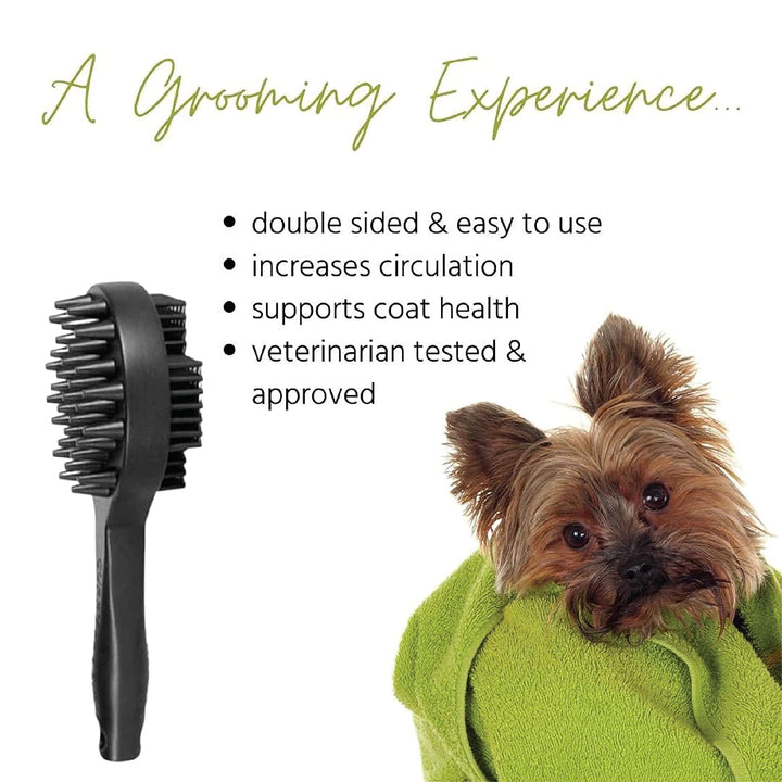 Curry on a Stik' - Dog Brush for Shedding, Grooming, Bathing, & Therapeutic Massage Tool - for Long & Short Haired Dogs - Decreases Shedding & Increases Coat Health - Veterinarian Approved - Ergonomic