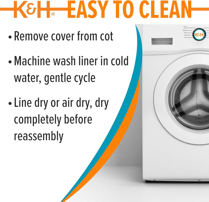 Dog Cot Replacement Cover, Designed to Fit K&H Large Pet Cots (Sold Separately), Indoor Outdoor, Breathable Cooling Mesh Center, Machine Washable - Large 42 X 30In Chocolate