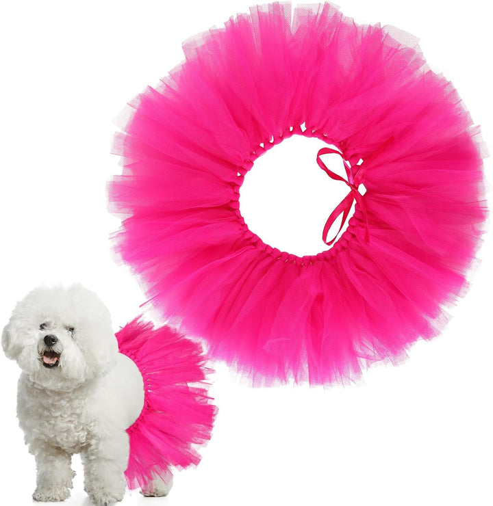 Dog Tutu Tulle Tutu for Dogs Small Large Medium Puppy Dress Ballerina Costume Skirt for Halloween Puppy Cats Bunny Pet Outfit Birthday Wedding Party Photo Prop Supplies(Pink)