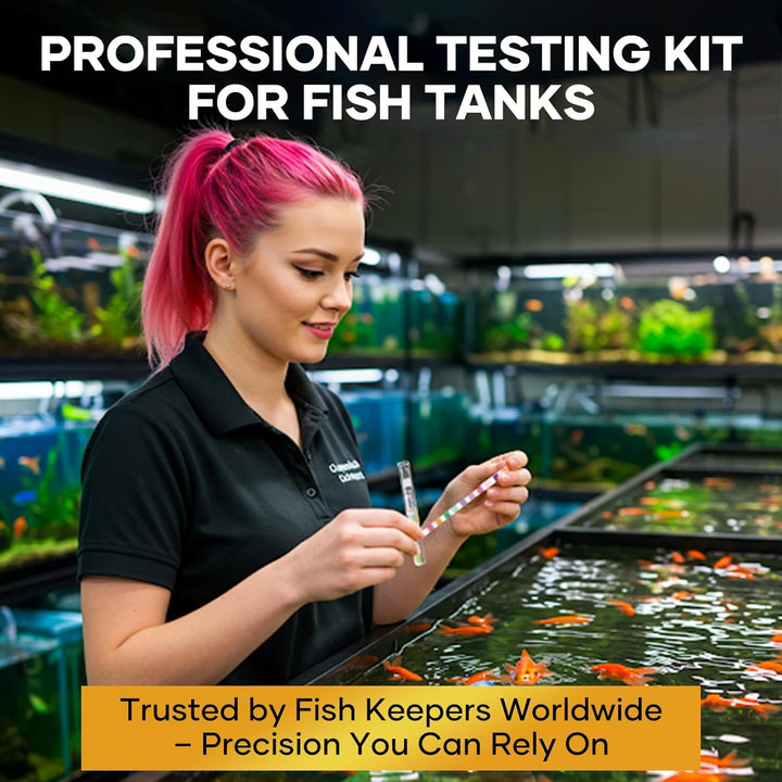 11 in 1 - Aquarium Test Strips | 950 Tests - 150 Strips | Fish Tank Aquariums Water Test Kit & Ebook | Aquarium Thermometer | Fish Tank Water Testing Kit Includes 50 Ammonia Strips | Versatile Usage