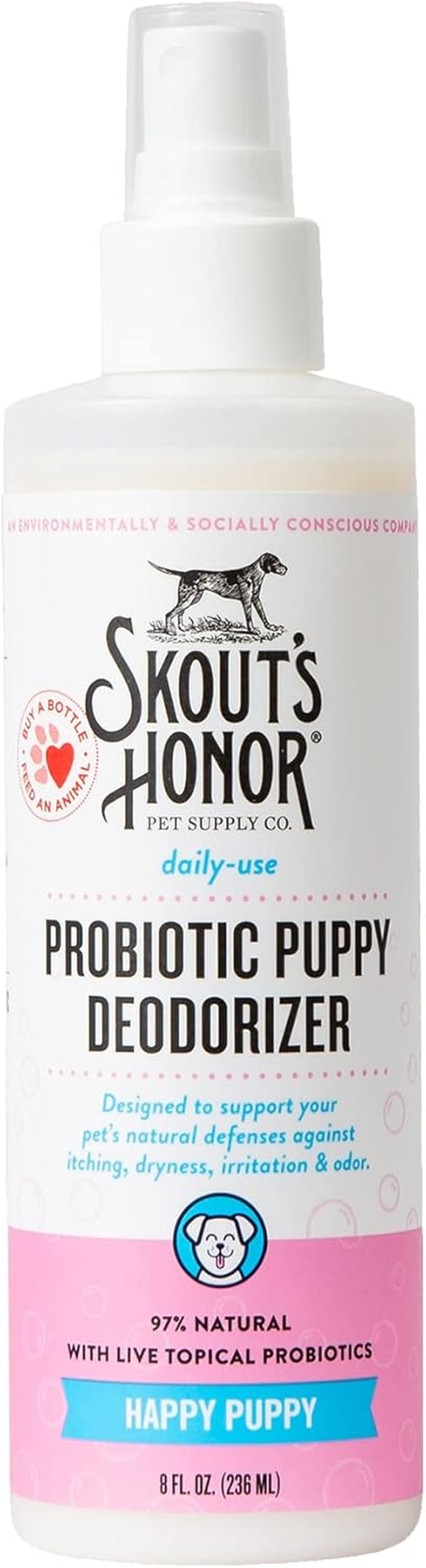 Probiotic Pet Deodorizer Spray- Hydrating Daily-Use with Avocado Oil & Omega-3S, Microbiome Friendly Certiified, Paraben & Sulfate-Free, 97% Natural, 8Oz, Dog of the Woods