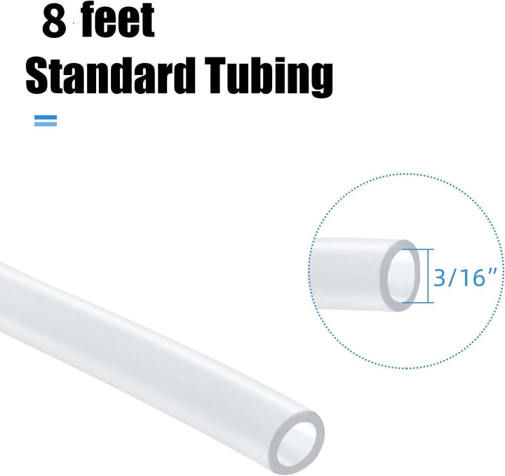 Aquarium Tubing 8 Feet, Airline Tubing, Standard 3/16” Air Hose for Fish Tank Air Pump,Hydroponics and Pond,Clear
