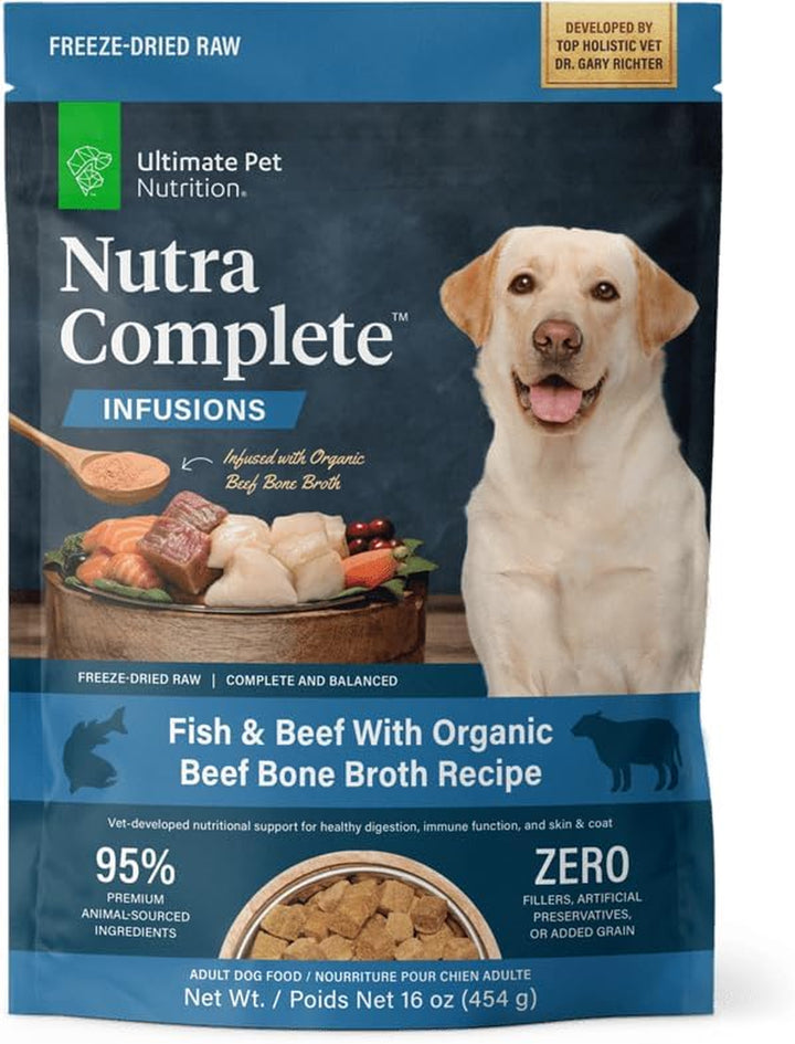 Nutra Complete Freeze Dried Raw Dog Food, Veterinarian Formulated with Antioxidants, Prebiotics & Amino Acids (3 Pound, Beef)