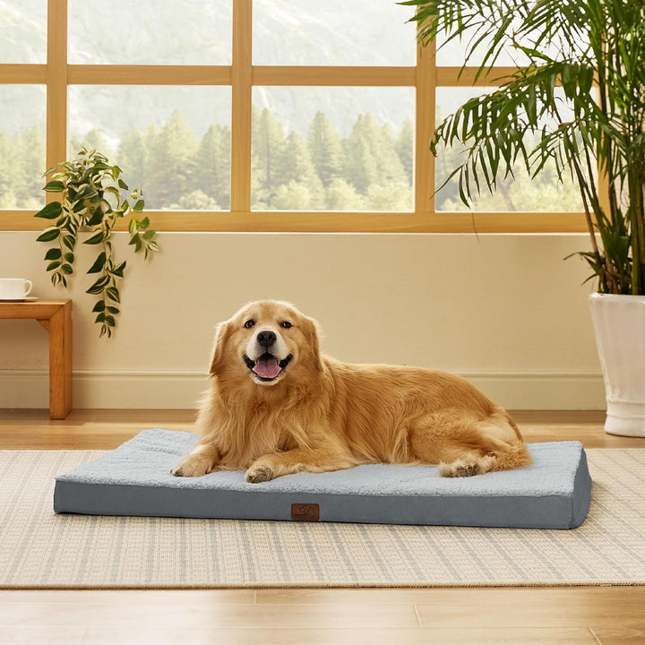 Dog Beds Large Sized Dog - Comfy Flat Pet Beds with Removable Washable Cover, Orthopedic Egg Crate Foam Puppy Mat, Suitable for Pet up to 65 Lbs