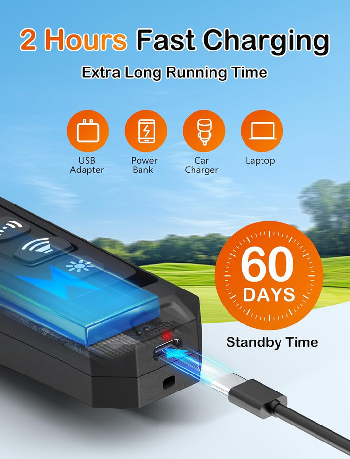 Dog Bark Deterrent Device - Ultrasonic Anti-Barking Devices with 3X Sonic Emitters, up to 50FT Long Range & Rechargeable Bark Control - Safe for Dogs Training - Indoor & Outdoor (Black)