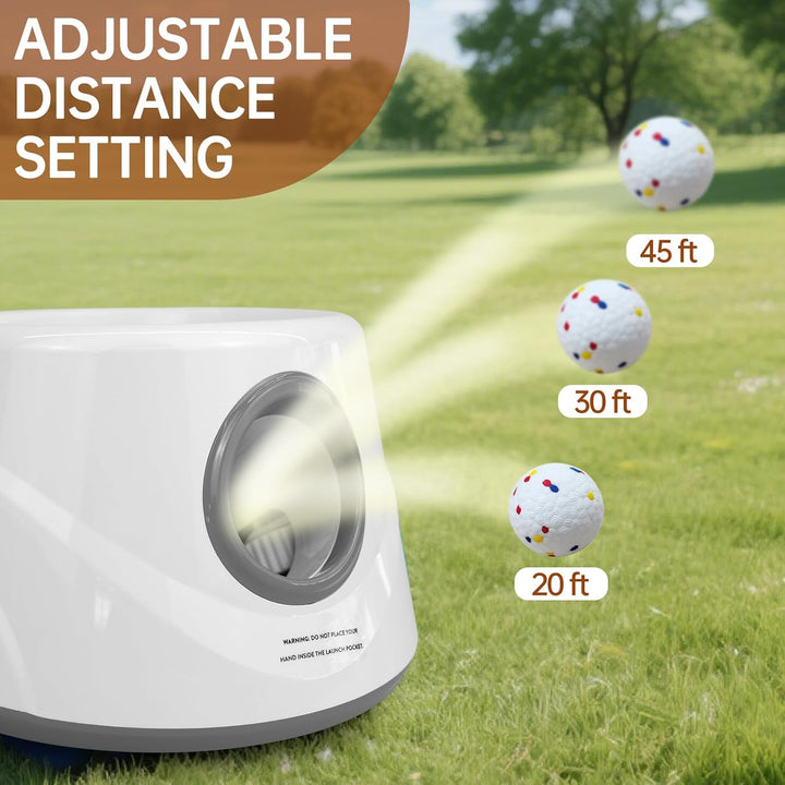 Automatic Ball Launcher for Dogs, Dog Ball Fetch Machine with 6 Pcs ETPU Balls, Interactive Pet Self Playing for Small Puppies Dogs.