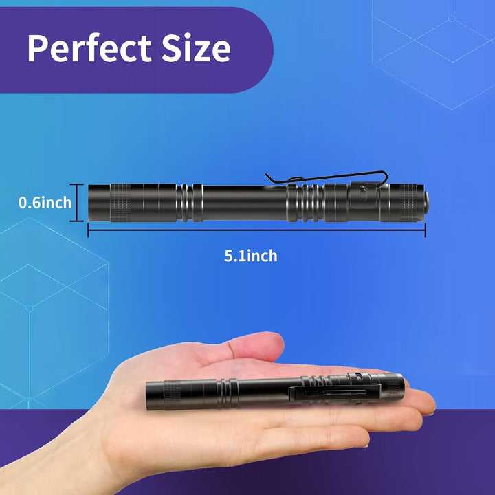 2 UV Black Light Flashlight, 2 Pack 395Nm Mini Pen Light with Clip, Waterproof Ultraviolet Flashlight for Leak, Pet Urine, Scorpion, Hotel Inspection, Dry Stain and Bed Bug.