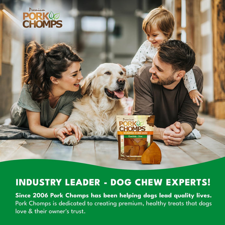 Roasted Pork Skin Dog Chews, Ear Shapes, 10 Count