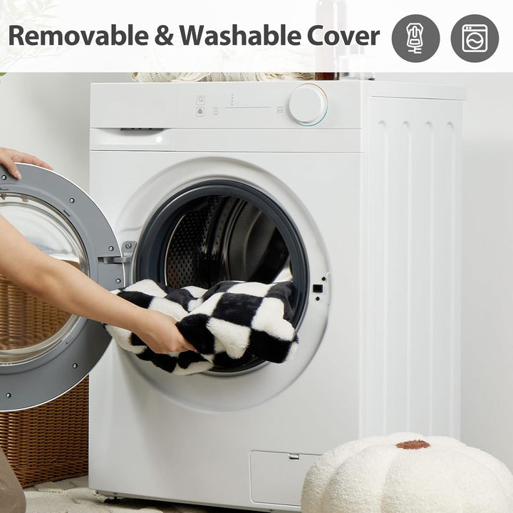 Cat Couch & Dog Couch Bed, Pet Sofa for Small Pet, Cute Cat Sofa, Checkered Dog Bed with Washable Cover (Black&White)