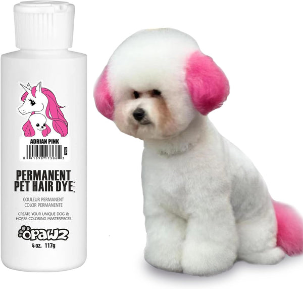 Permanent Dog Hair Dye, Pet Hair Dye Safely Used by Grooming Salons for a Decade, Pet Safe Dye Lasts over 20 Washes, Bright Color for Dogs and Horses (Adrian Pink)