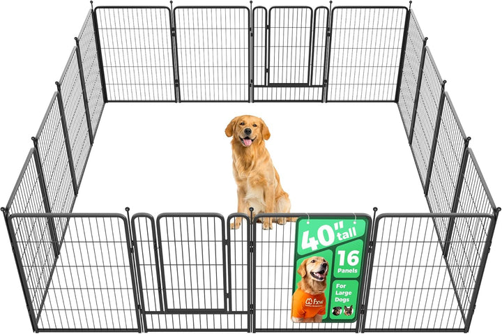 Rollick Unleashed Dog Playpen for Indoor, Yard, RV Camping, 24 Inch 8 Panels for Small and Puppy Dogs, Black│Patented
