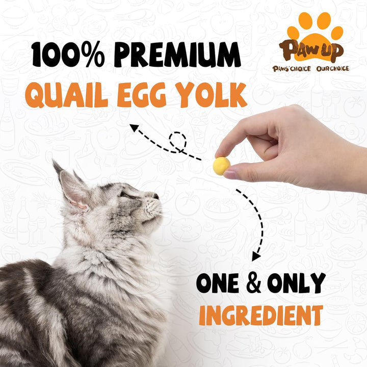 Freeze Dried Quail Egg Yolk Pet Treats, Freeze-Dried Pet Food for Dogs, Cats, Pure Fresh Ingredient, 4.2 Oz, Rawhide Free, Gluten&Grain Free