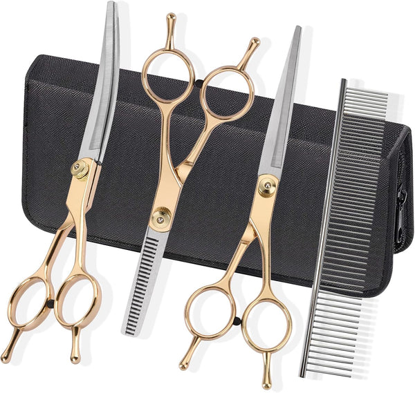 Dog Grooming Kit - Hair Scissors Thinning Shears Set for Dogs & Cats