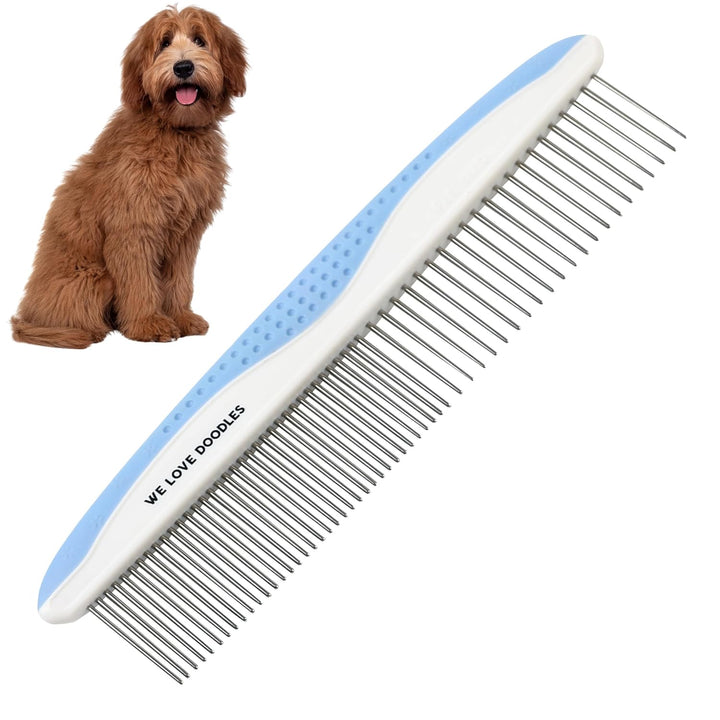 Metal Dog Comb, Dog Combs for Grooming Matting, Doodle Brush, Dematting Comb for Dogs, Dog Grooming Tools, Metal Pet Comb, Detangler Brush, Dematting Tools for Dogs, 2 Pack