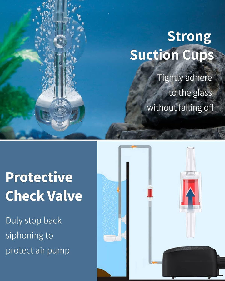 Aquarium Air Stone Disc, 0.9 Inch Tiny Fish Tank Air Stone Kit Ultra-High Dissolved Bubbler Airstone with Accessories for Aquarium Fish Tank and Small Bucket(Pump and Tubing Not Included)