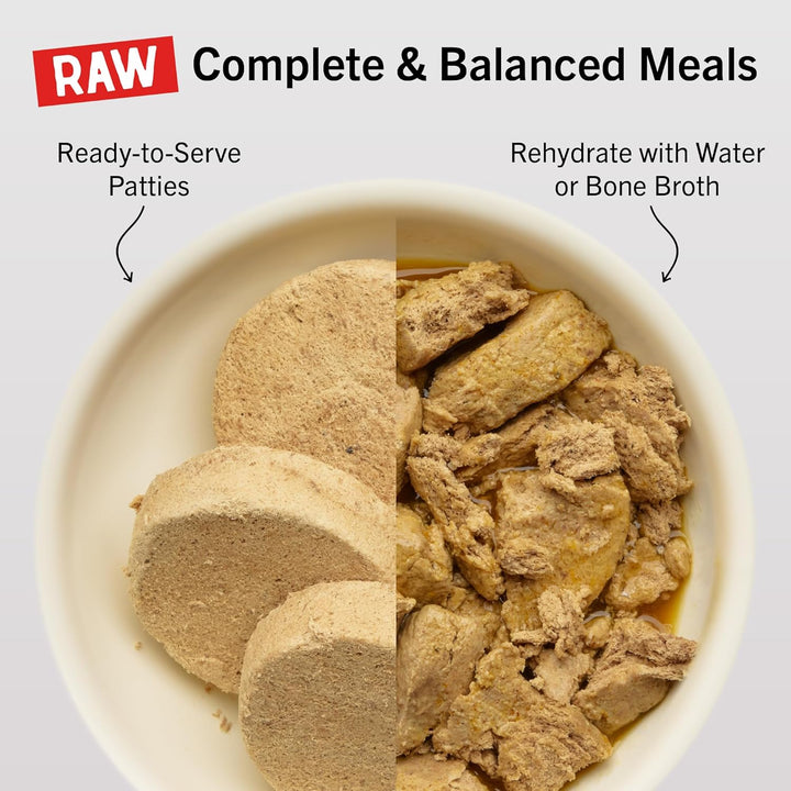 Freeze-Dried Raw Dinner Patties - Beef Recipe - High Protein Grain-Free Puppy & Dog Food - Perfect for Picky Eaters - 25 Oz
