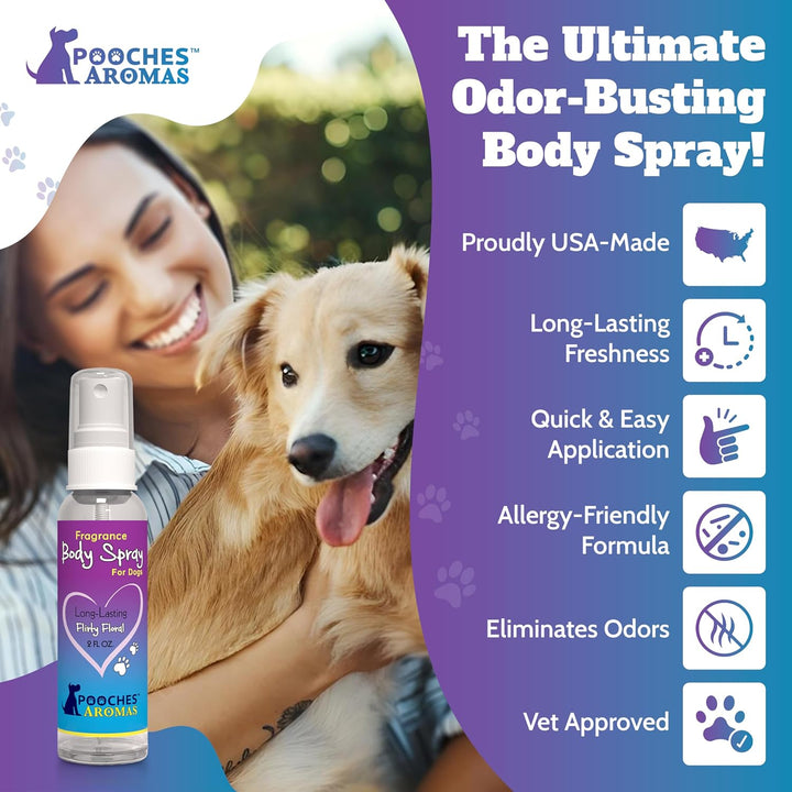 Natural Dog Cologne - Premium Grooming Spray - Long Lasting Spray - Deodorizing & Refreshing for Dogs, Adult Canines and Puppies - Aromas Scent to Refresh the Skin (Pack of 6)