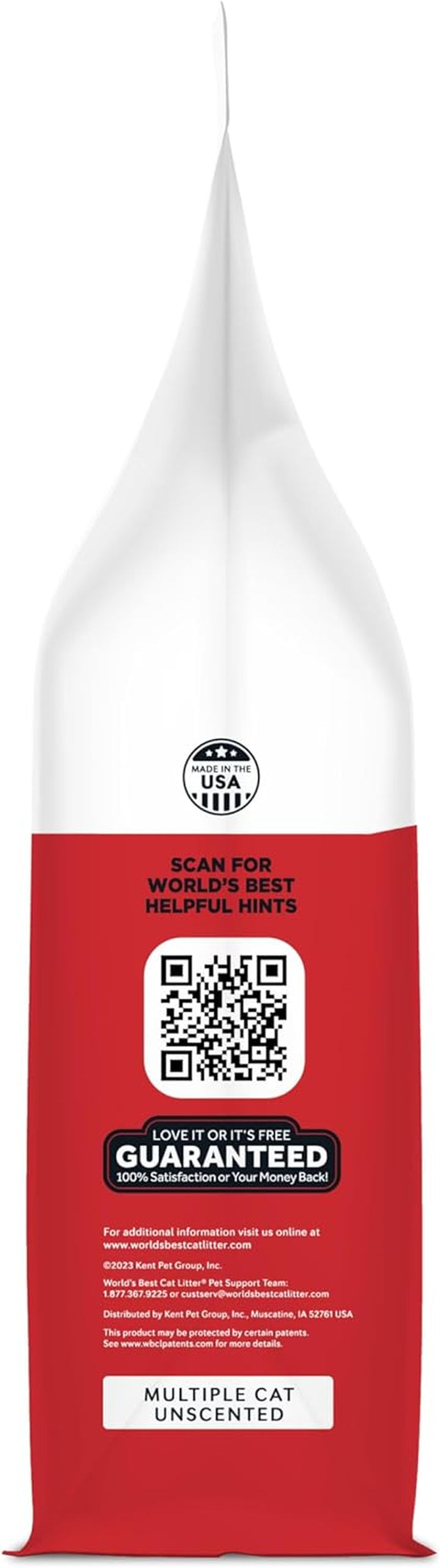 Multiple Cat Unscented, 15-Pounds - Natural Ingredients, Quick Clumping, Flushable, 99% Dust Free & Made in USA - Long-Lasting Odor Control & Easy Scooping