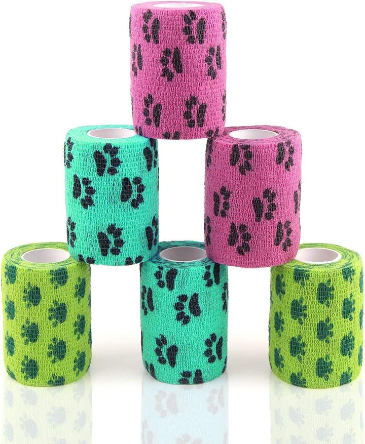 Vet Wrap Cohesive Bandages Bulk Self Adhesive Bandage Wrap Self Adherent Wrap Non-Woven for Dogs Pet Animals & Ankle Sprains & Swelling 2 Inch X 5 Yards (2 Inch Claw)