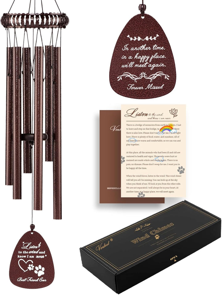 Dog Memorial Gifts, 28" Pet Memorial Wind Chimes, Loss of Dog Sympathy Gift, Pet Loss Passing Away Remembrance Bereavement Gift
