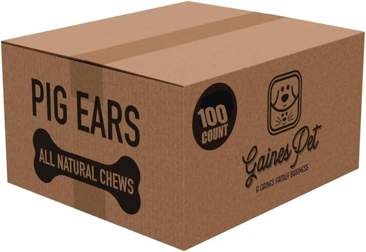 Gaines Pet Pig Ears for Dogs - 40 Count, Thick Cut, All-Natural Whole Ears - No Additives or Hormones, Safe Rawhide Alternative, Dental Health, Easy to Digest, Great for Small to Large Dogs