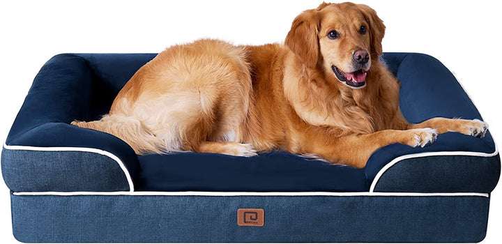 Orthopedic Dog Beds for Extra Large Dogs 44X32Inch, Waterproof Memory Foam XL Pet Bed with Sides, Non-Slip and Egg-Crate Foam Big Dog Couch Bed with Washable Removable Cover, Grey