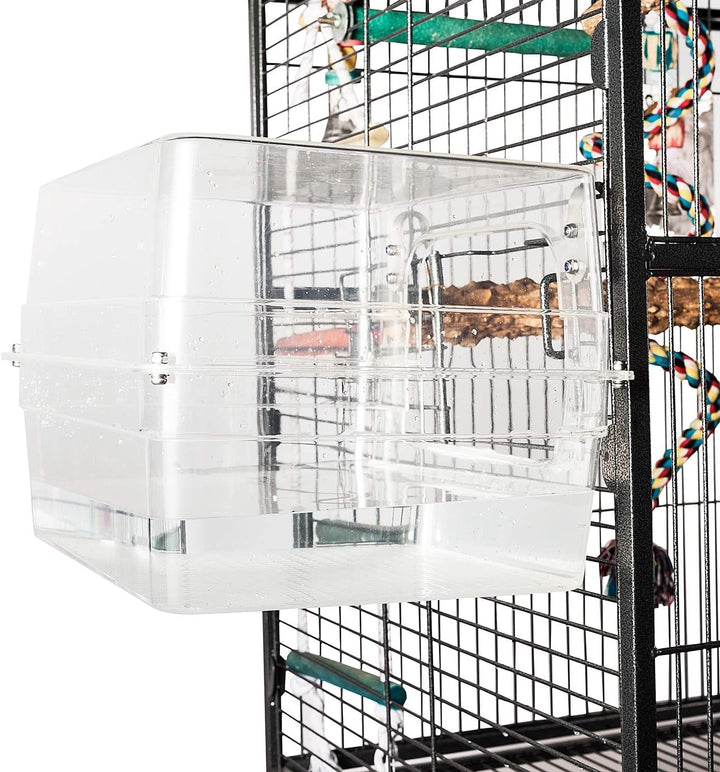 Large Bird Bath for Cage, Parrot Bath for Parakeet, African Grey, Amazon, Conure, Cockatiel(13X11X8 Inch)