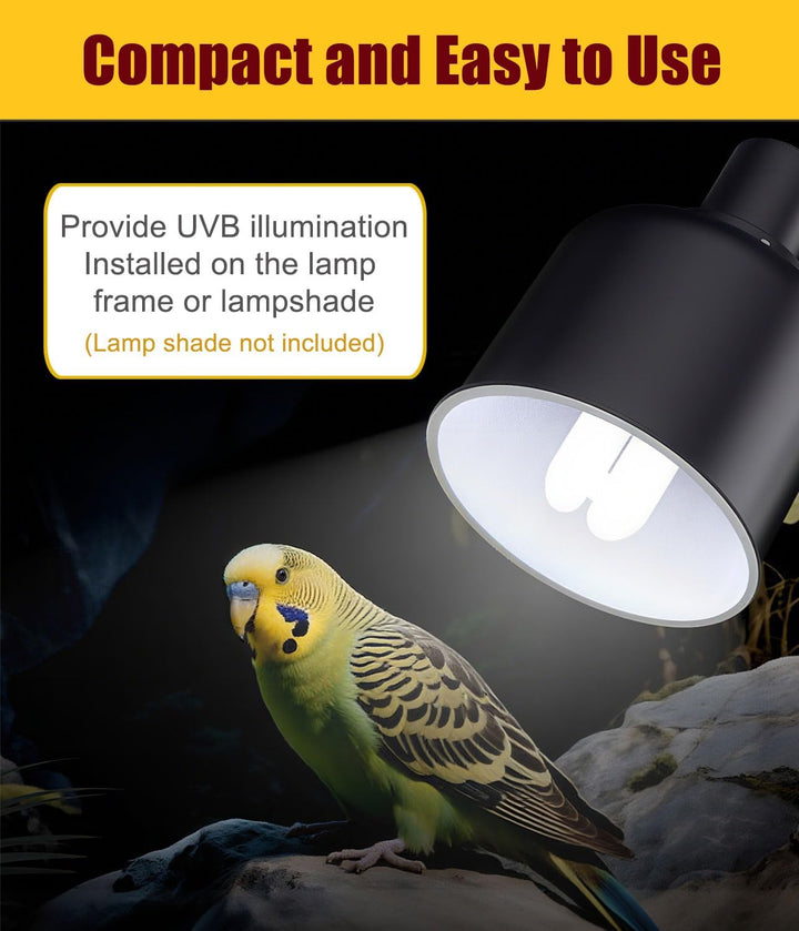 2 Pack E26 UVA UVB Light Bulb for Birds 2.4 UVB 20W Compact Flourescent Lamp for All Kinds Captive Birds, Natural Sunlight Simulation Bird Parrot Light Bulb