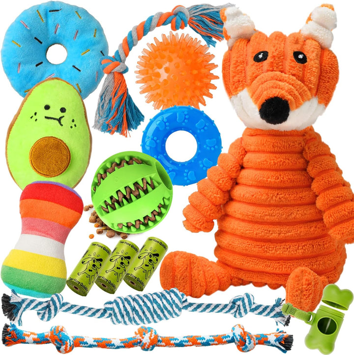 9 Pack Luxury Puppy Toys for Teething Small Dogs, Puppy Chew Toys with Cute Squeaky Dog Toys, Ball and More Rope Dog Chew Toys
