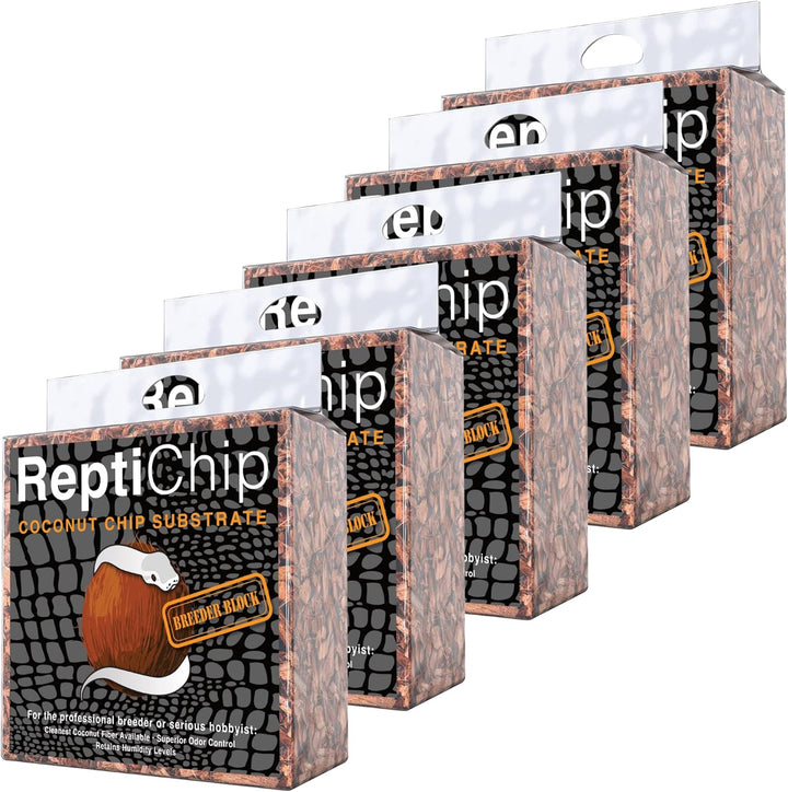 Reptichip Reptile Substrate Coconut Chip Bedding 72 Quart Compressed Organic Coco Husk Block for Snake Habitat, Ball Python Terrarium, Turtle Tanks, Tortoise Enclosure