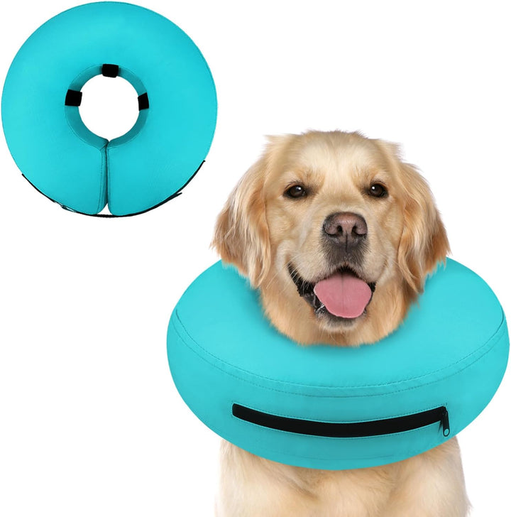 Inflatable Dog Cone Collar Alternative after Surgery, Doggie Neck Donut Collar Recovery Ecollar, Soft Dog Cone for Small Medium Large Dogs
