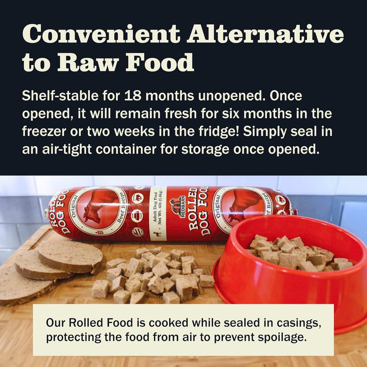 All-Natural Premium Rolled Dog Food, Chicken Recipe - Soft Semi-Moist Wet Formula for High Protein Diet, Training Rewards, & Treat Pill Concealer - 4 Lb, 1 Count