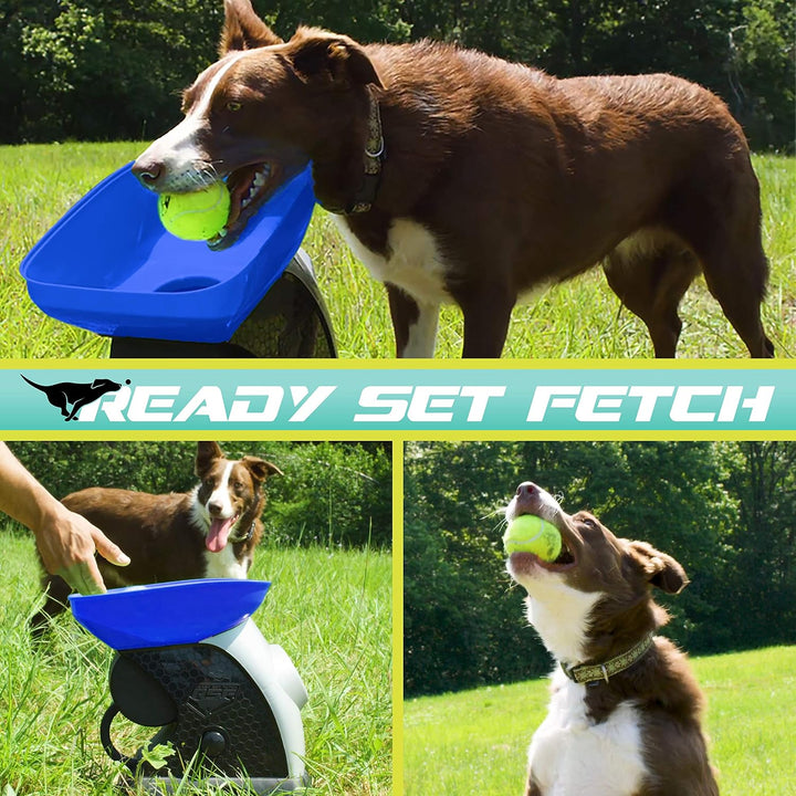 Ready Set Fetch Automatic Tennis Ball Launcher Dog Toy - Electronic Thrower for Fetch + Playtime - Launches up to 40 Feet - Official Size