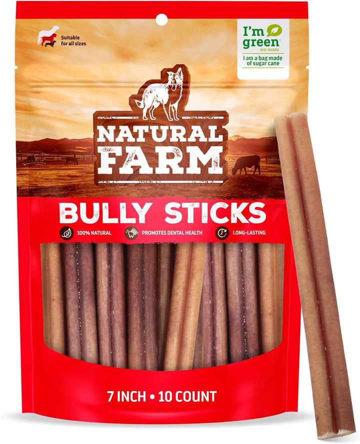 Odor-Free Bully Sticks (6 Inch, 25 Pack), 1.3 Lb. Bag, Fully Digestible 100% Beef Pizzle Chews, Grass-Fed, Non-Gmo, Grain-Free, Natural Long-Lasting Chews for Small & Large Dogs