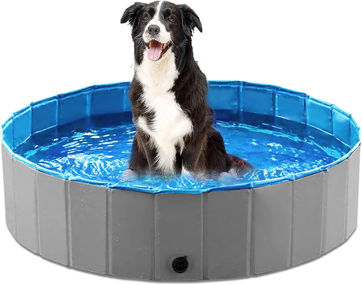 Foldable Dog Pet Bath Pool Collapsible Dog Pet Pool Bathing Tub Kiddie Pool Doggie Wading Pool for Puppy Small Medium Large Dogs Cats and Kids 48" Blue