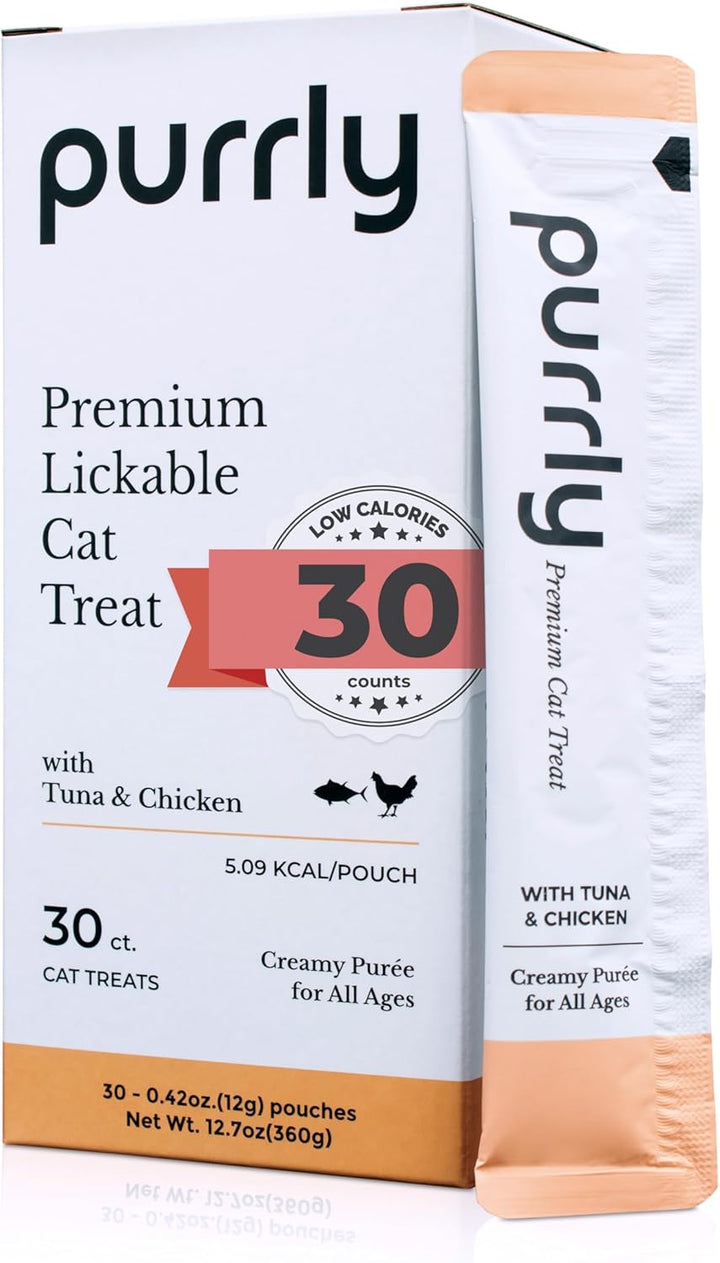 Healthy Premium Cat Treats Snack Topper Tuna Variety Bundle (90 Count) Lickable Wet Squeezable Hydrating Interactive Seafood Grain-Free Naturally Flavored Non-Gmo No-Preservative