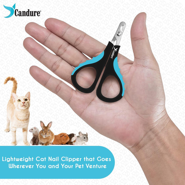 Cat Nail Clipper Stainless Steel Cat Claw Trimmers for Rabbits, Guinea Pigs, Birds, Puppies, Kittens and Small Animals Pet Nail Clipper for Professional and Home Use (Blue)