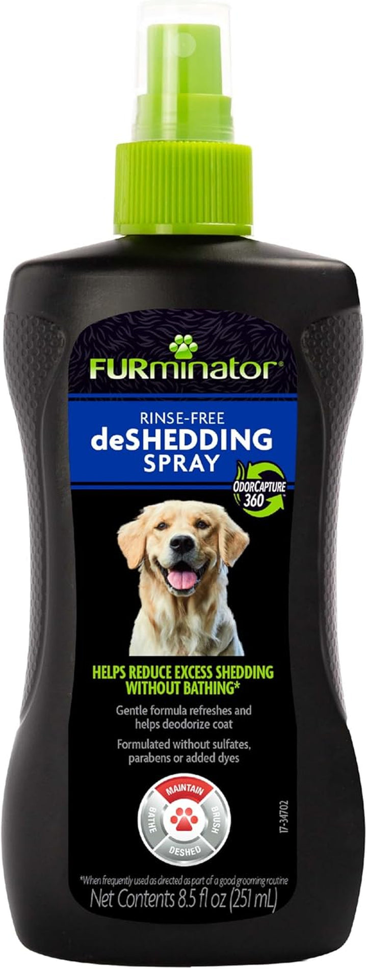 ® Rinse-Free Deshedding Spray for Dogs, Helps Reduce Excess Shedding and Refreshes between Baths, 8.5 Fluid Ounces