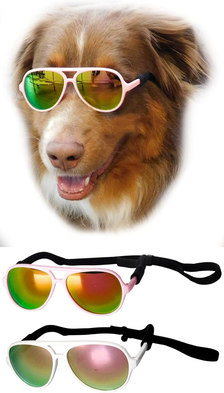G010 Dog Pet Costume Aviator Sunglasses for Medium Breeds 20-40 Lbs (Black)