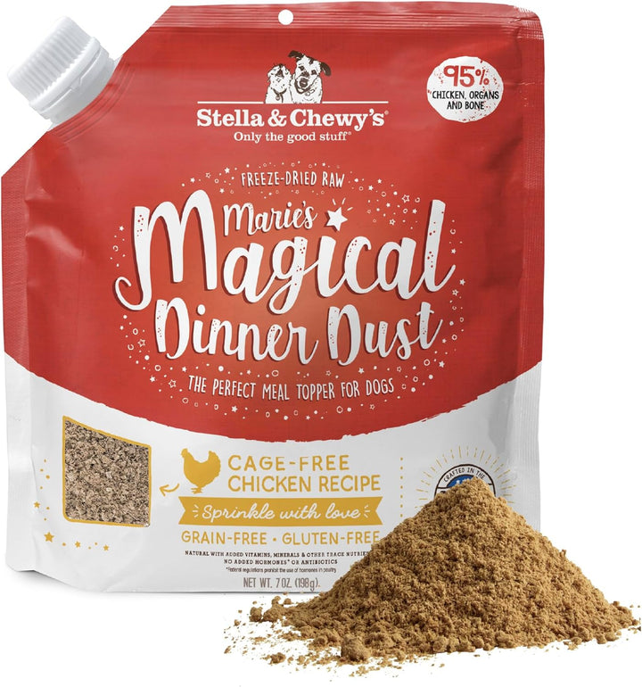 Freeze-Dried Raw Marie’S Magical Dinner Dust - - Premium Beef Dog Food Topper with Organic Fruits & Vegetables - Perfect for Picky Eaters - 7Oz