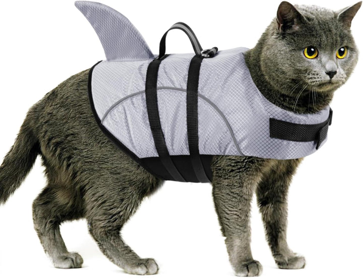 Ripstop Dog Life Jacket Shark Life Vest for Dogs, Safety Lifesaver with High Buoyancy and Lift Handle for Small and Medium Breeds（Rose Red XS）