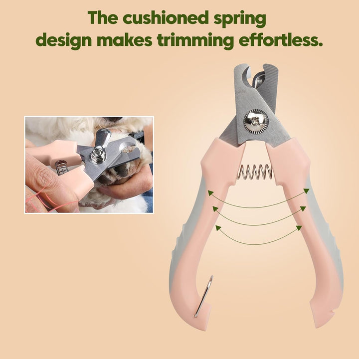 Self-Cleaning Cat Brush with Cat Nail Clipper 2-Pieces Set, Daily Cleaning Grooming Kit for Small and Medium-Sized Dogs and Cats, Designed to Remove Shedding Fur and Trim Sharp Claws of Your Pets