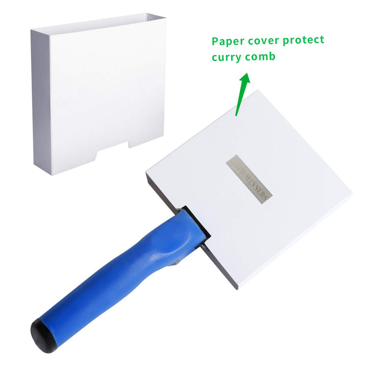 2 Pack Reversible Stainless Steel Curry Comb with Soft Touch Grip