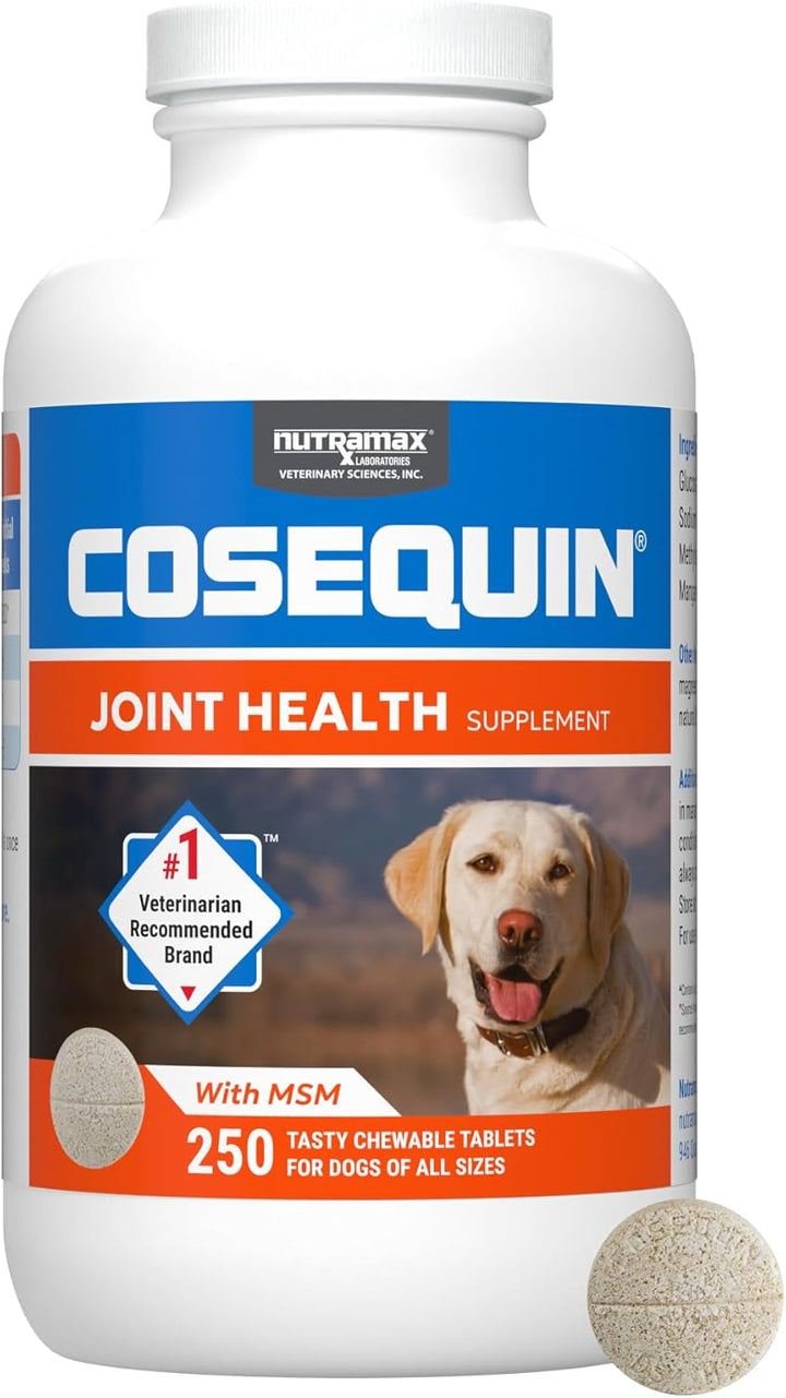 Cosequin for Dogs Joint Health Supplement, Contains Glucosamine for Dogs, plus Chondroitin and MSM, Supports Healthy Joints, for All Breeds and Sizes, Chewable Tablets, 132 Count