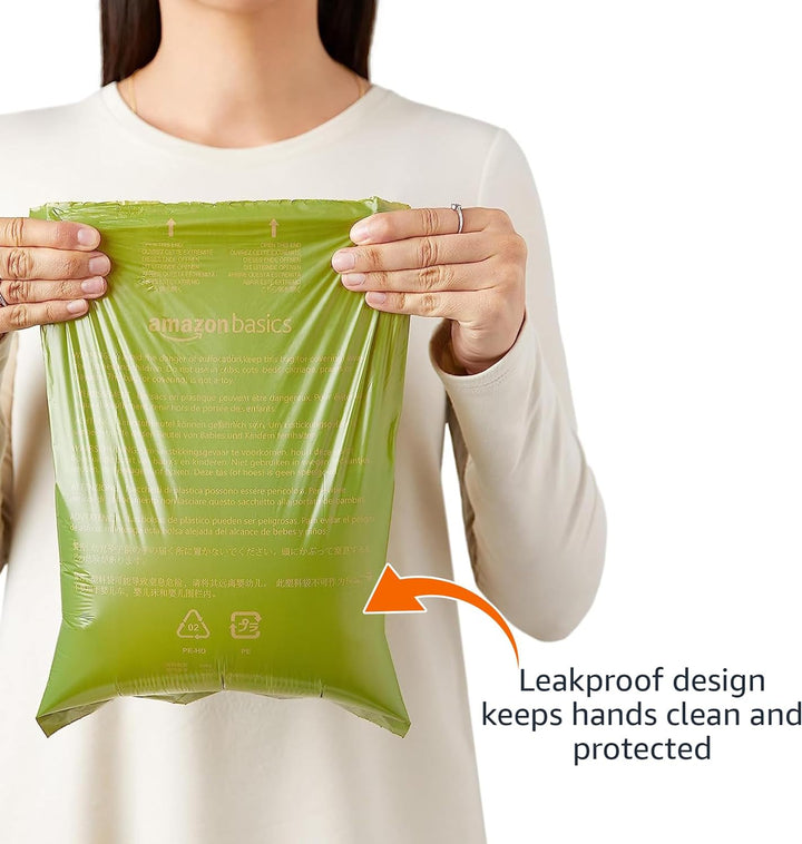 Dog Poop Bags with Dispenser, 270 Count, Enhanced for Guaranteed Leakproof, Lavender Scented, Includes Leash Clip