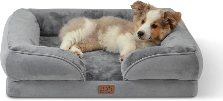Orthopedic Dog Beds Large Sized Dog - Washable Large Dog Cat Bed Waterproof, Comfort Dogs Couch Sofa with Washable Removable Cover, Pet Bed with Nonskid Bottom, Grey, 35"