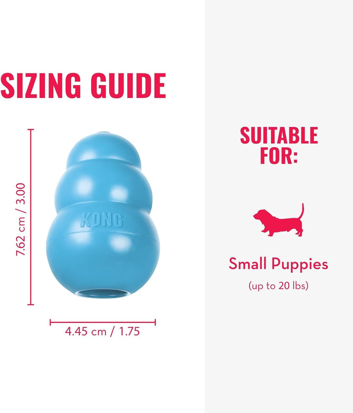 Puppy - Natural Teething Rubber Chew Toy for Dogs - Stuffable Dog Toy for Extended Playtime - Chew & Fetch Toy for Puppies - for Small Puppies - Blue