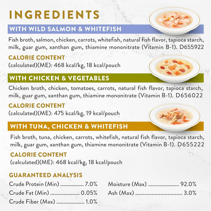 Purina  Lickable Broth Topper Complement Creamy Wet Cat Food Variety Pack - (Pack of 12) 1.4 Oz. Pouches