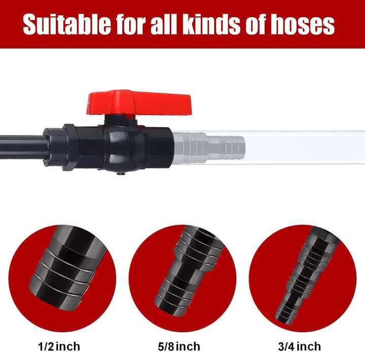 Aquarium Water Changer, PVC Aquarium Water Filler Hanging Fish Tank Hook Filler with Flow Switch for 1/2“, 5/8”, 3/4” Hose